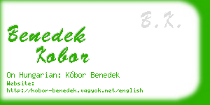 benedek kobor business card
