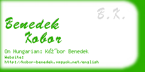benedek kobor business card